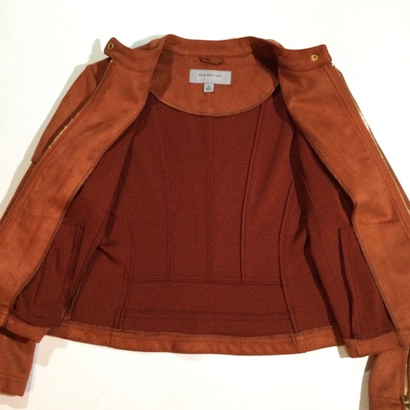 Andrew Marc Size M Faux Suede Moto Coat Jacket - Picture 5 of 9